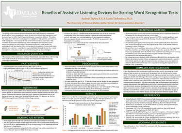 Audrey Taylor – Benefits for Assistive Listening Devices for  Scoring Word Recognition Tests