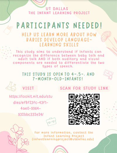 How Babies Develop Language Learning Skills study flyer