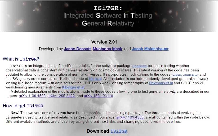 ISiTGR (Integrated Software in Testing General Relativity)