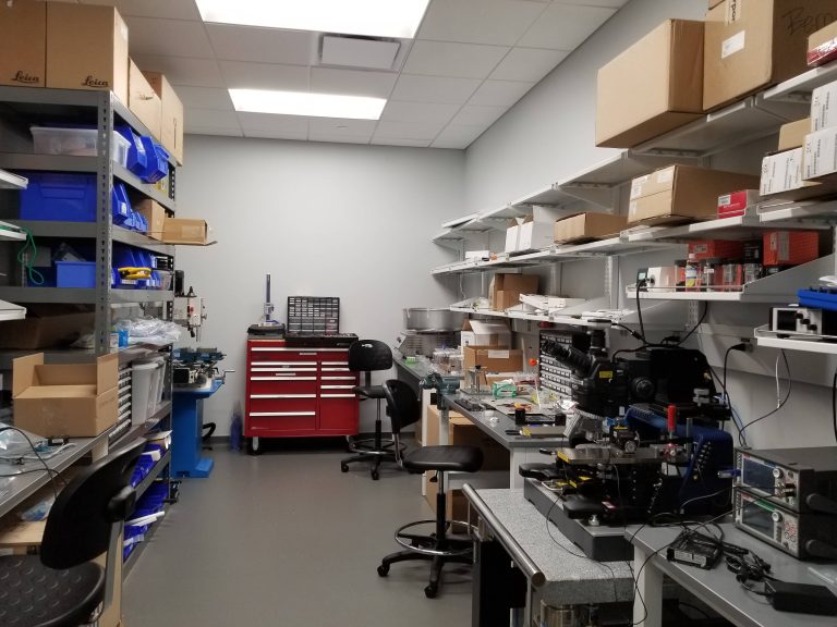 Inside of a laboratory.